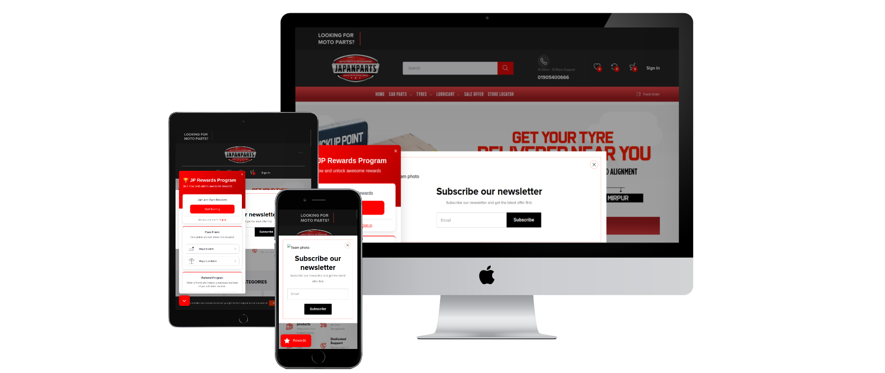 Car Parts E-commerce mockup